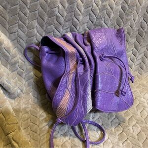 Carlos Falchi Purple Textured Women's Backpack